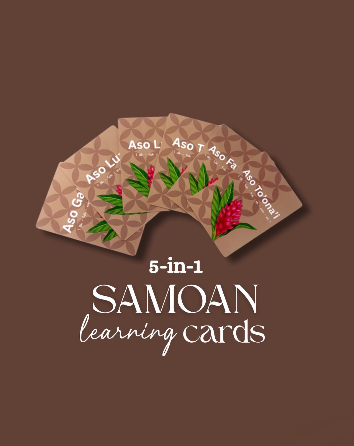Samoan 5-in-1 “Basics set” Language learning cards